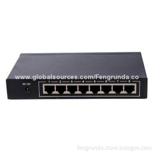 Full Gigabit 8 Port Fast Network Switch, Measures 180 x 120 x 35mm, Ethernet Switch with CE/FCC/RoHS